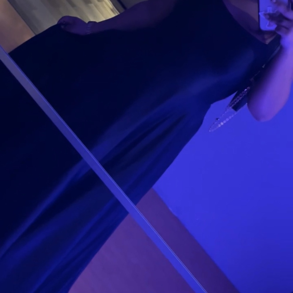 B. Smart Satin Black Maxi Gown for Prom